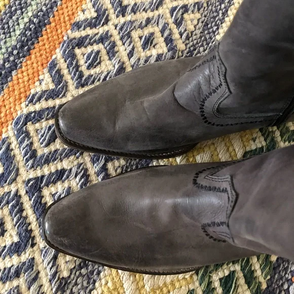 Roper Dark Gray Leather Cowboy Boots - Picture 4 of 5